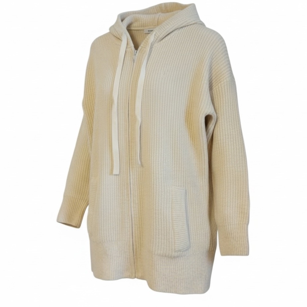 Camaïeu Cream Knit Zip Hoodie